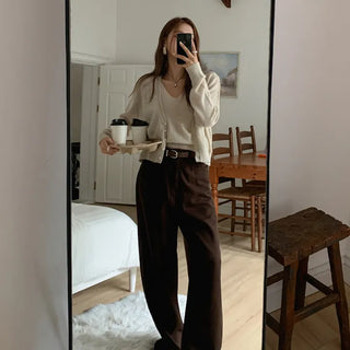 Warming Knit Cardigan Sleeveless Set