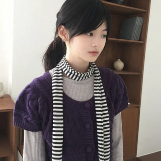 Naka cable knit short-sleeve sweater