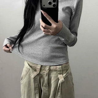 Seller Cotton V-Neck Slim Fit Long Sleeve T-Shirt