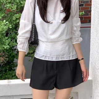 Layered Halter Bustier Blouse