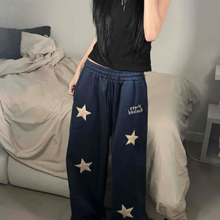 Boucle Star String Elastic Waist Training Wide Long Pants