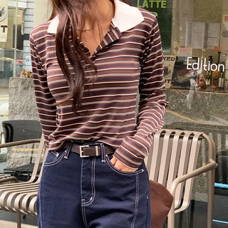 Welty Striped Collared Tee