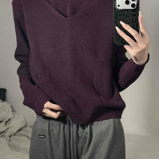 River Layered Wrap V-Neck Knit