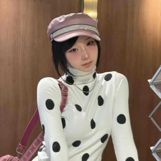 Big Dot Turtleneck Slim Fit Long Sleeve T-shirt
