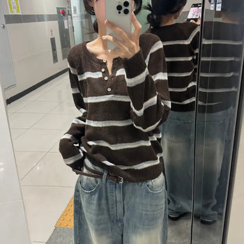 [Alpaca/Wool..] TwoAlpi Henley Neck Knit