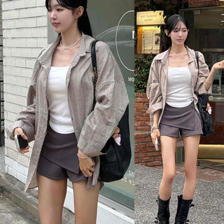 Fog Gauze Stripe Oversized Shirt