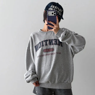 Mention Oversized Lettering Sweatshirt