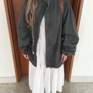 Coated Washed Half Field Jacket