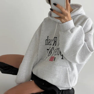 August Oversized Lettering Hoodie