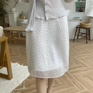 Dot Midi Layered Skirt