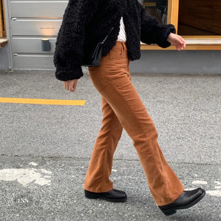 wearable boots cut corduroy pants