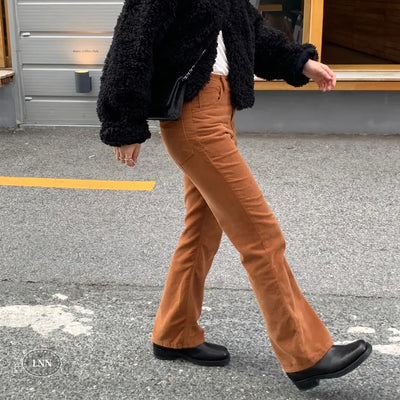wearable boots cut corduroy pants