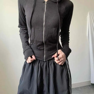Slim Fit Thin Wool Zip-Up Hoodie