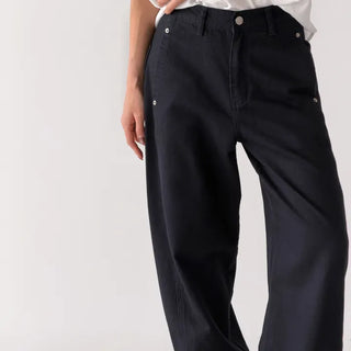 Maiden Stitch Wide Cotton Pants