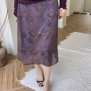 Dove chiffon skirt