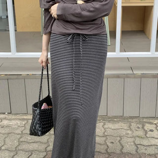 Striped String Maxi Skirt