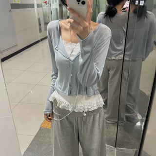 [Arm Fat Cover] Love Tencel Crop Cardigan