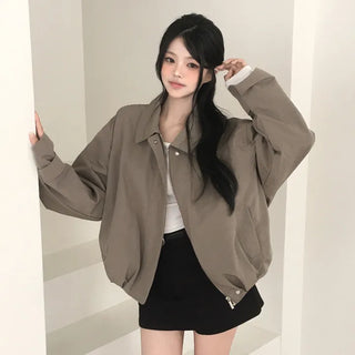 Collared Blouson Sleeve Strap Trench Short Jacket Transitional Outerwear