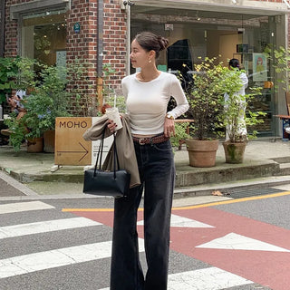 Dalton Washed Cotton Semi-Wide Pants