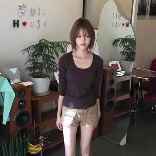The ultimate basic teeʚɞ Ribbed Slim Fit Scoop T-shirt