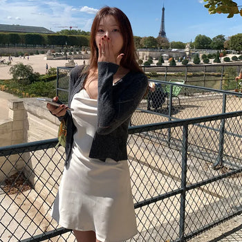 Drape satin mini dress