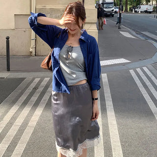 Cobalt blue autumn shirt