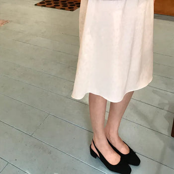 Floral satin midi skirt