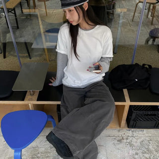 Under Washed Layered Long Sleeve T-shirt