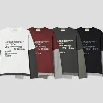 Staff Color Block Layered Long Sleeve T-shirt