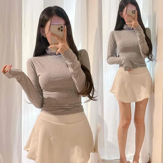 Fruit Turtleneck Slim Long Sleeve T-shirt