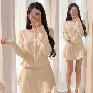 *100% Cotton* Merry Punching Round Short Cardigan