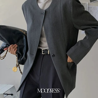 Collarless Tailored Jacket
