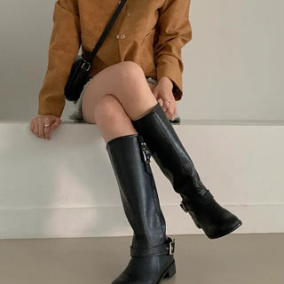 Western Belt Point Long Boots