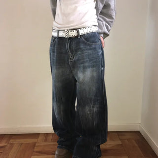 Resemble Washed Deep Denim Wide Pants