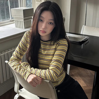 Walnut Stripe Round Knit