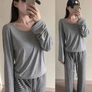 Best Basic Deep U-Neck Long Sleeve T-Shirt