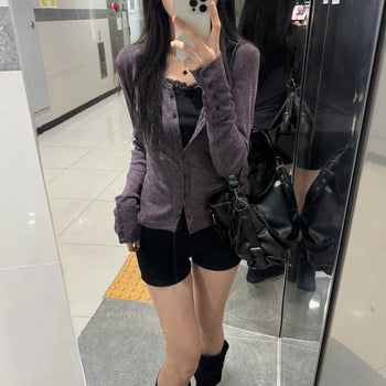 [Buttoned Sleeves/Slim Fit] Nia V-Neck Cardigan