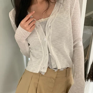 Kate's Ribbed Flowy Summer Long-Sleeve Cardigan