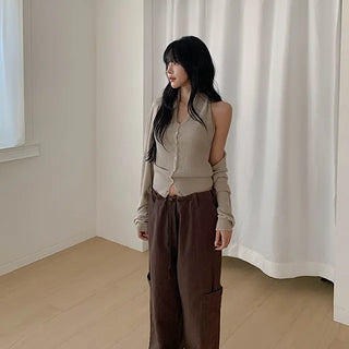 Lia Waffle Cardigan SET