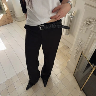Beaker Low-Rise Straight Fit Slim Fit Slacks Pants for Work