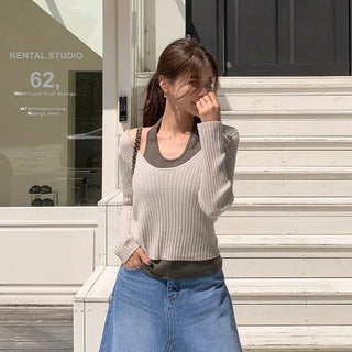 Lemin Halter Layered Knit
