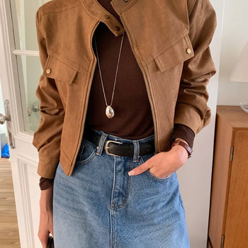 Powder Suede Short Jacket