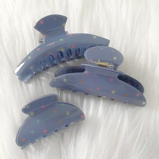 (3 types) Blue Star Dot Claw Clip, Updo Star Dot Hair Clip, Half-Up Hair Pin, Accent Hair Pin