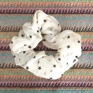 Vintage Mini Star Dot Scrunchie Star Hair Tie