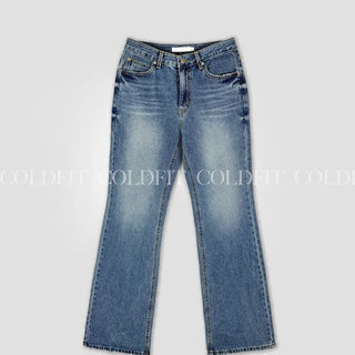 Back damage denim pants