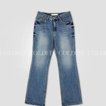 Back damage denim pants