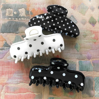 (3 types) Middle Dot Claw Clip, Square Hair Clip, Half-Updo, Crescent Moon Hair Pin, Large Hair Pin