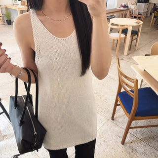 Posie Sleeveless Sleeveless Long Layered Wool Knit Mini Dress