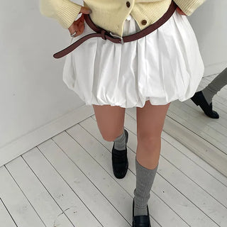 Pumpkin Balloon Elastic Waist Mini Skirt