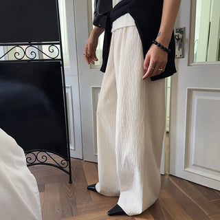 Manu Elastic Waist Low-Rise High-Waisted Wide Pants